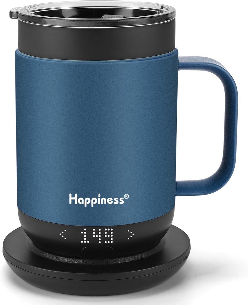 HAPPINESS Smart Heated Coffee Mug,16oz Rechargeable Electric Self Heating Temperature Control Coffee Cup - Image 1